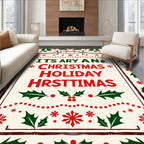 Vintage Holly Berry Christmas Rug