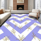 Soft Lavender Leaf Chevron Rug
