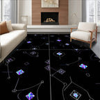 Abstract Geometric Crystal Nebula Swirl Rug
