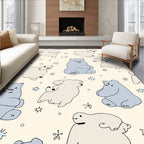 Whimsical Polar Bears Starry Night Rug