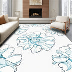 Aqua Abstract Floral Repeats Rug
