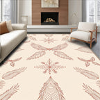 Crimson Wings and Feathers Snowflake Rug