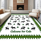 Forest Green Deer and Pine Trees Trail Rug