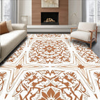 Terracotta Floral Medallion Star Rug