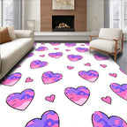 Pink Purple Camo Heart Collection Rug