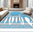 Cerulean Elephant Archway Medallion Rug