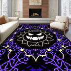 Spooky Yellow Jack O Lantern Mandala Rug