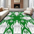 Emerald Green Ornate Archway Motif Rug