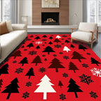 Crimson Forest Snowflakes Scatter Rug