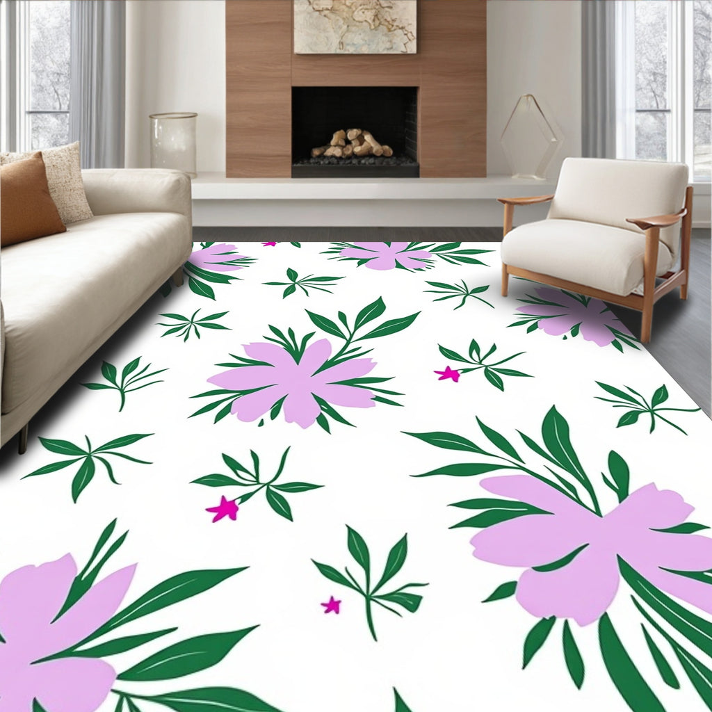 Lavender Pink Blossom Garden Rug