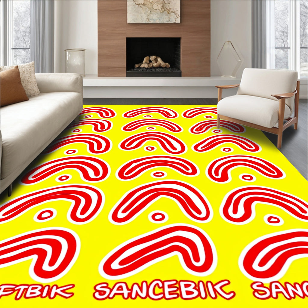 Red White Arch Boomerang Harmony Rug
