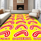 Red White Arch Boomerang Harmony Rug