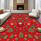 Gnome Forest Friends Red Holiday Blanket Rug