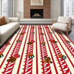 Whimsical Bear Candy Cane Stripes Rug