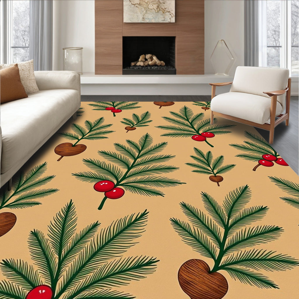 Woodland Pineberry Branch Repeating Rug