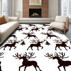Dark Stag Forest Woodland Repeat Rug