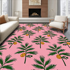 Tropical Green Palm Fern Citrus Rug