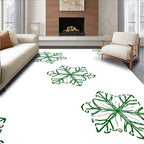 Green Floral Starburst Medallion Rug