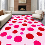 Pink Red Polka Dot Spot Rug