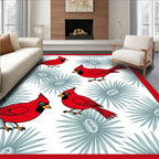 Red Cardinals With Blue Foliage Rug