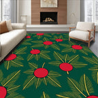 Crimson Berry Green Leaf Radiance Rug