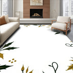 Gold leaf corner vine detail Rug