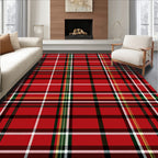 Classic Red Green Tartan Plaid Rug
