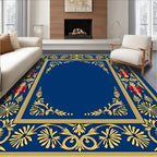 Regal Blue Gold Nutcracker Border Rug