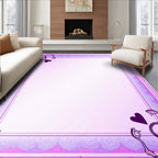 Purple Heart Swirl Floral Border Rug