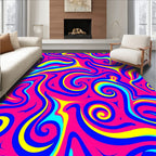 Vibrant Pink Swirls Abstract Rug