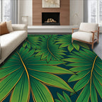 Emerald Green Tropical Fronds Rug