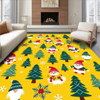 Charming Gnomes Snowflake Forest Yellow Rug