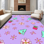Whimsical Winter Holiday Elements Pastel Rug