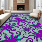Whimsical Purple Octopus Swirls Rug