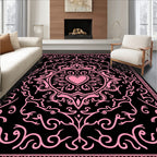 Pink Baroque Heart Mandala Rug
