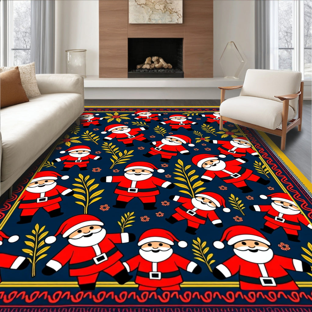 Jolly Santa Claus Holiday Rag Rug