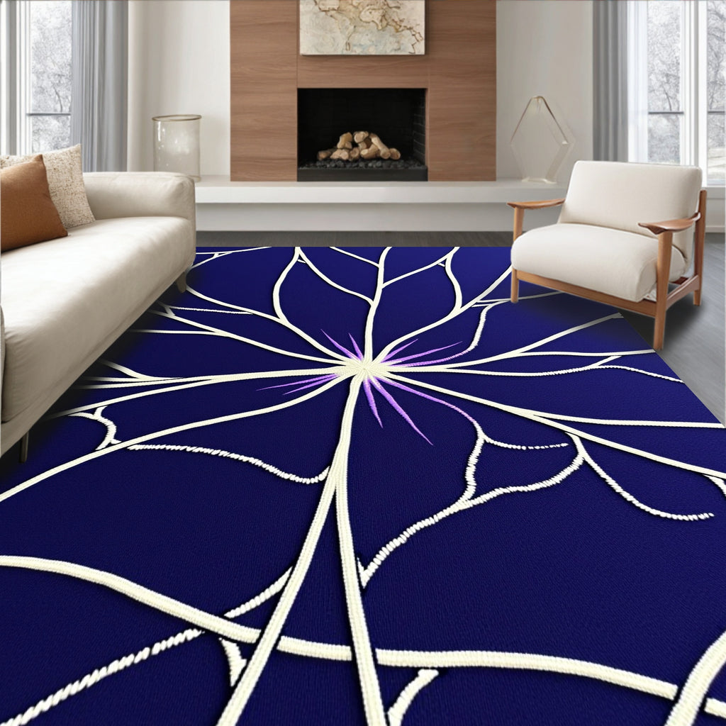 Deep Blue Radiant Starburst Rug