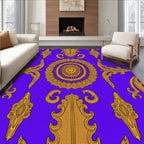 Royal Blue Golden Ornate Medallion Rug
