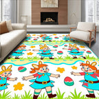 Happy Bunny Kids Easter Eggs Rug
