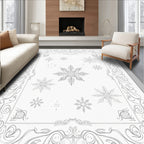 Elegant Gray Snowflake Winter Garland Rug
