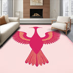 Pink Flamingo Winged Bird Aura Rug