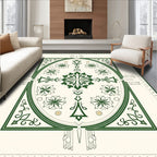 Emerald Green Floral Medallion Symmetry Rug