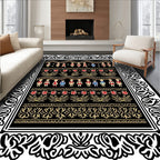 Folk Art Red Soldiers Repeating Border Rug