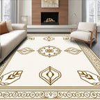 Ornate Golden Floral Bordered Rug