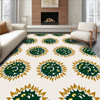 Deep Green Golden Burst Medallion Rug