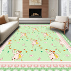 Light Green Whimsical Character Repeat Rug