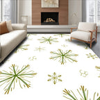 Elegant Green Snowflake Scatter Rug