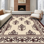 Antique Cream Damask Border Rug