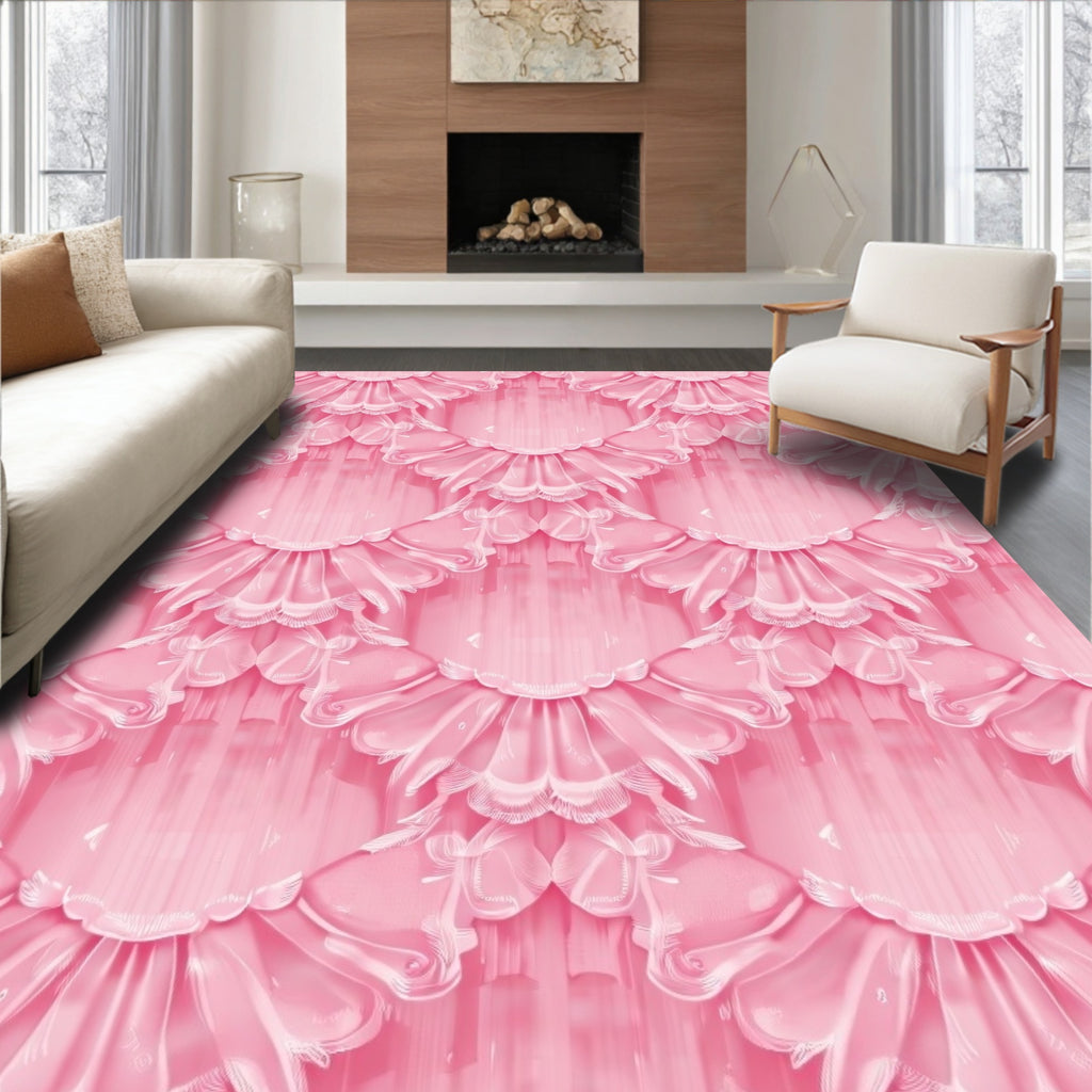 Sweet Rosette Geometric Lacework Rug