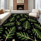 Evergreen Pine Boughs Black Rug